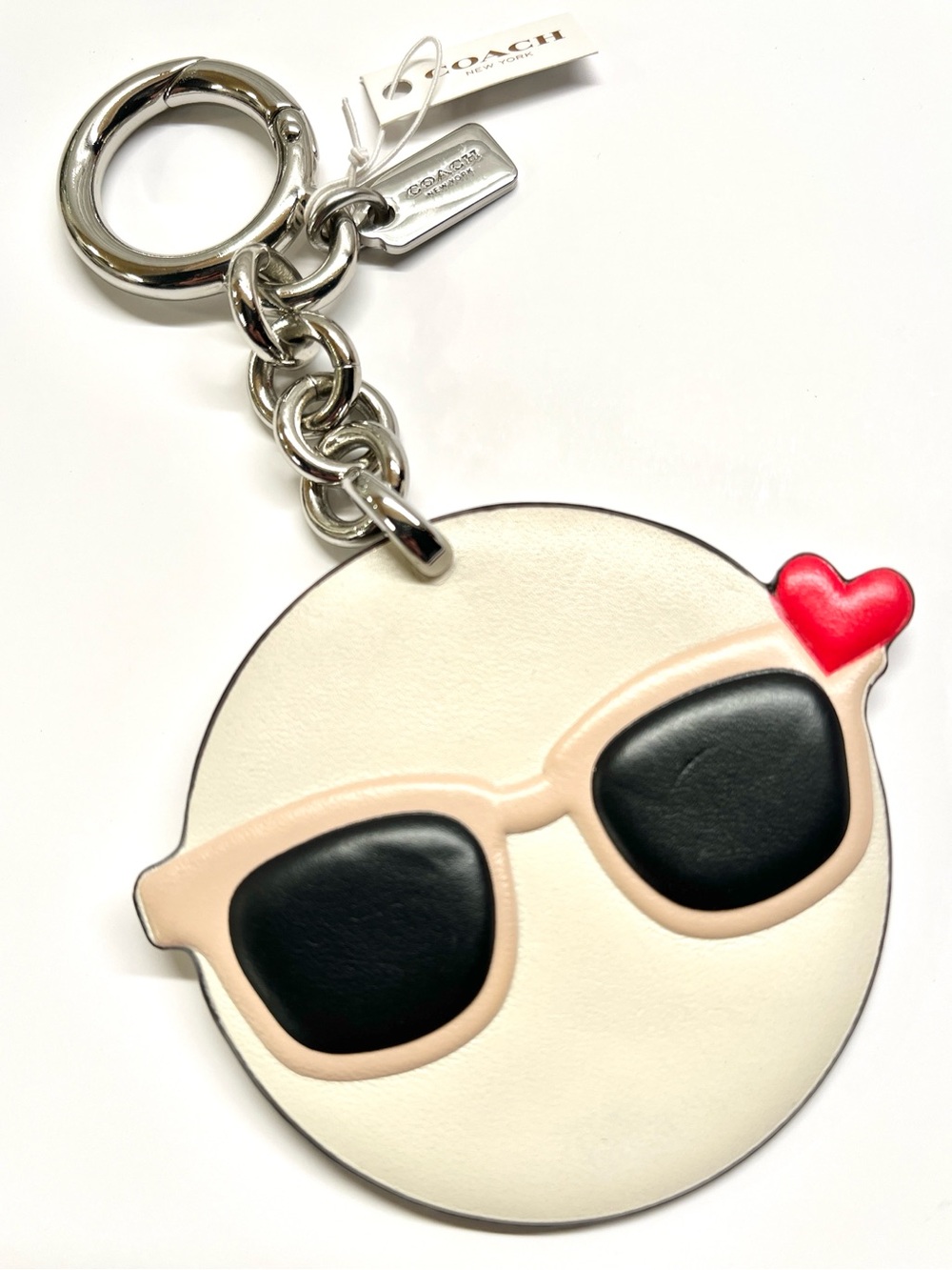 Coach Shady Emoji Leather Bag Charm NWT